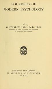 Cover of: Founders of modern psychology by G. Stanley Hall