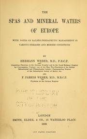 Cover of: The spas and mineral waters of Europe by Hermann Weber