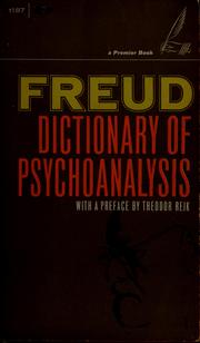 Cover of: Freud: dictionary of psychoanalysis