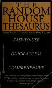 Cover of: The Random House thesaurus by edited by Jess Stein and Stuart Berg Flexner.