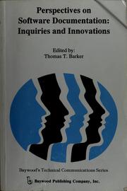 Cover of: Perspectives on software documentation by Thomas T. Barker