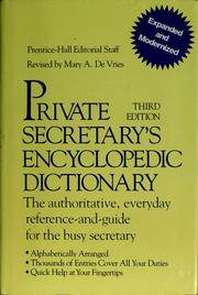 Cover of: Private secretary's encyclopedic dictionary