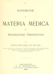 Cover of: A handbook of materia medica, and homoeopathic therapeutics