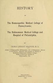 Cover of: History of the Homœopathic medical college of Pennsylvania: the Hahnemann medical college and hospital of Philadelphia.
