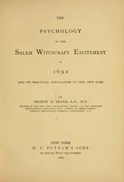 Cover of: The psychology of the Salem witchcraft excitement of 1692 by George Miller Beard