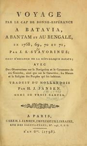 Voyage par le Cap de Bonne-Espérance a Batavia. a Bantam et au Bengale, en 1768, 69, 70 et 71 by Stavorinus, Johan Splinter.