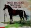 Cover of: One Horse Waiting for Me