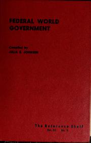 Cover of: Federal world government.