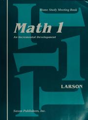 Cover of: Saxon Math 1 (Homeschool Math Grade 1)