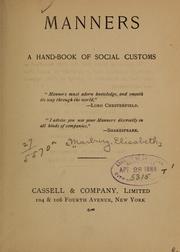 Cover of: Manners: a handbook of social customs.