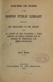 Cover of: Hand-book for readers in the Boston public library