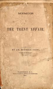 Cover of: Memoir on the Trent Affair by An. Michele Costi