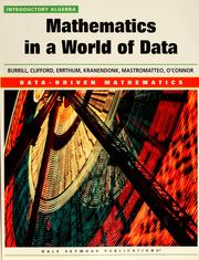 Cover of: Mathematics in a World of Data Introductory Algebra (Data-Driven Mathematics) by 