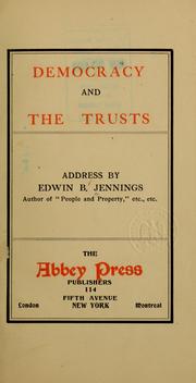 Cover of: Democracy and the trusts