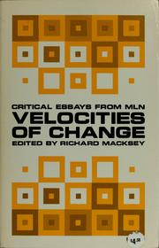 Cover of: Velocities of change: critical essays from MLN.