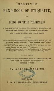 Cover of: Martine's hand-book of etiquette by Arthur Martine