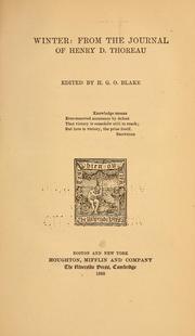 Cover of: Winter: from the Journal of Henry D. Thoreau.