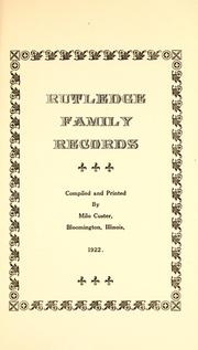 Cover of: Rutledge family records