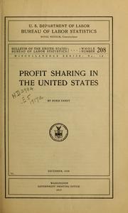 Cover of: Profit sharing in the United States