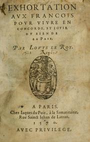 Cover of: Exhortation avx Francois povr vivre en concorde by Leroy, Louis