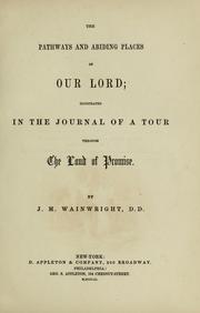 Cover of: The pathways and abiding places of Our Lord: illustrated in the journal of a tour through the land of promise
