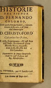 Cover of: Historie del Signor D. Fernando Colombo by Fernando Colón