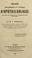 Cover of: Traité philosophique et clinique d'ophthalmologie, basé sur les principes de la thérapeutique dynamique