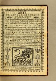 Cover of: Arte de lengua mexicana