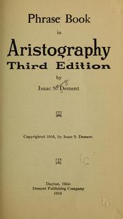 Cover of: Phrase book in aristography
