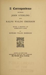 A correspondence between John Sterling and Ralph Waldo Emerson
