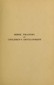 Cover of: Sense training for children