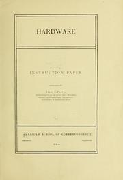 Cover of: Hardware; instruction paper prepard by James C. Plant ...