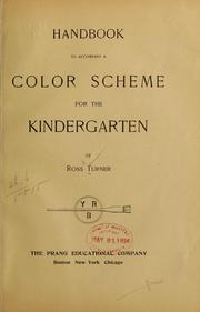 Cover of: Handbook to accompany a Color scheme for the kindergarten by Ross [S] Turner