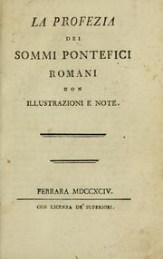 Cover of: La profezia dei sommi pontefici romani by Malachy Saint