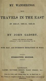Cover of: My wanderings by John Gadsby