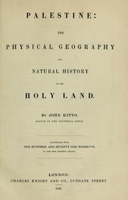 Cover of: Palestine: the physical geography and natural history of the Holy Land
