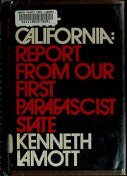Cover of: Anti-California: report from our first parafascist state