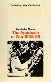 Cover of: Approach to War 39 by Christopher G. Thorne