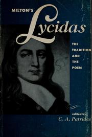 Cover of: Milton's Lycidas by C. A. Patrides, C. A. Patrides