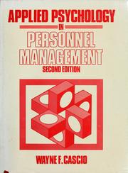 Cover of: Applied psychology in personnel management by Wayne F. Cascio