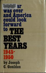 Cover of: The best years, 1945-1950