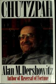 Cover of: Chutzpah by Alan M. Dershowitz