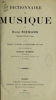 Cover of: Dictionnaire de musique de Hugo Riemann by Hugo Riemann