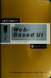 Cover of: CodeNotes for Web-based UI