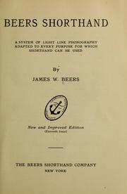 Cover of: Beers shorthand by James Wellington Beers