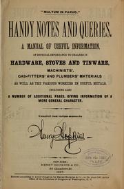 Cover of: Handy notes and queries by Hopkins, Henry,