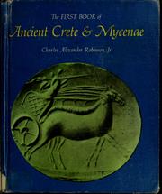 Cover of: The first book of ancient Crete & Mycenae by Charles Alexander Robinson