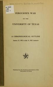 Cover of: Ferguson's war on the University of Texas by University of Texas. Ex-students' Association.