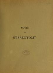 Cover of: Notes on stereotomy by Dwight Porter