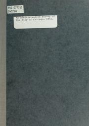 Cover of: An administrative survey of the city of Chicago: an interim report ...